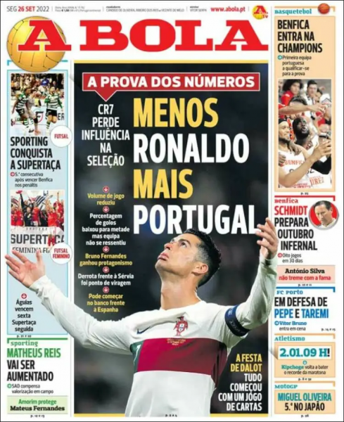 В Португалии призвали усадить Роналду на лавку даже в сборной
