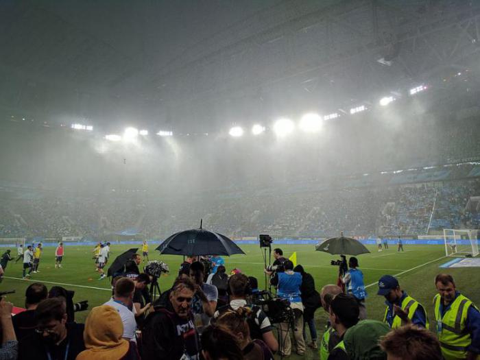 Дождь на стадионе