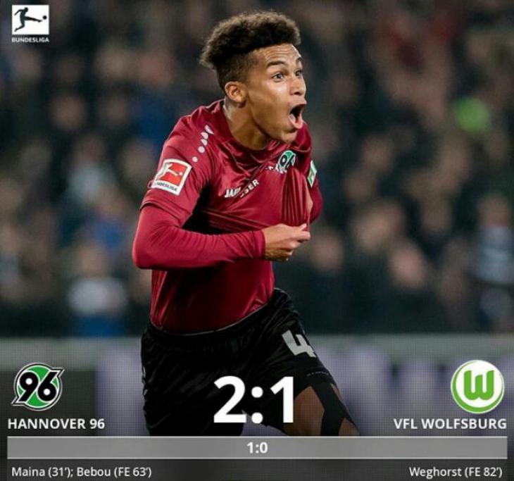 Обзор, статистика, голы и лучшие моменты матча Ганновер - Вольфсбург 2:1 