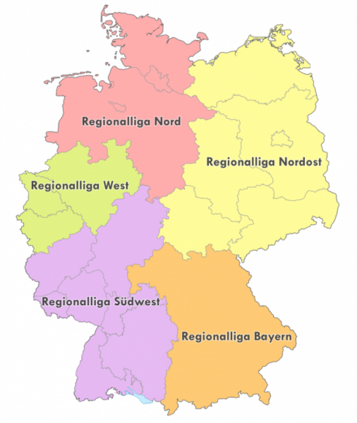 Географическое деление немецких региональных лиг; любительский футбол в Германии