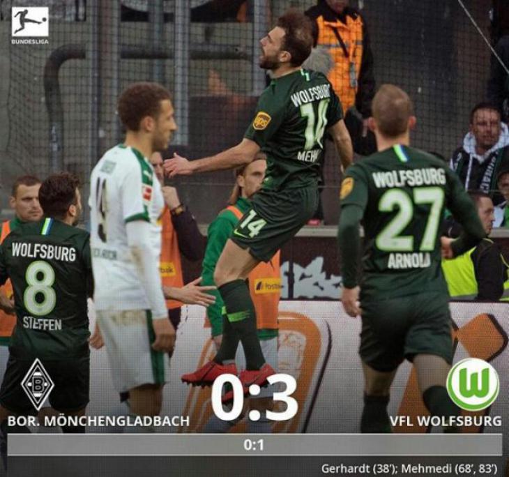 Боруссия М - Вольфсбург 0:3 голы и лучшие моменты