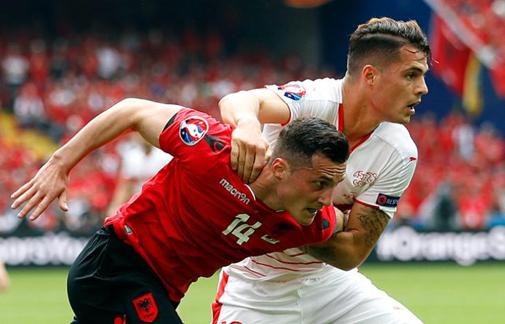 Братья Джака матч Албания - Швейцария Евро-2016